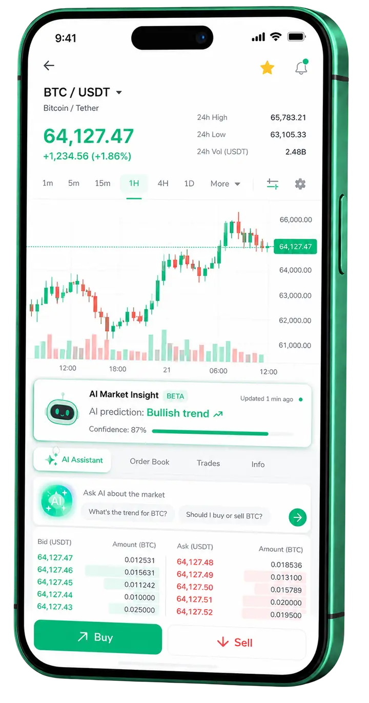 Solano Bursencia — app móvil Pantalla móvil de trading en Solano Bursencia